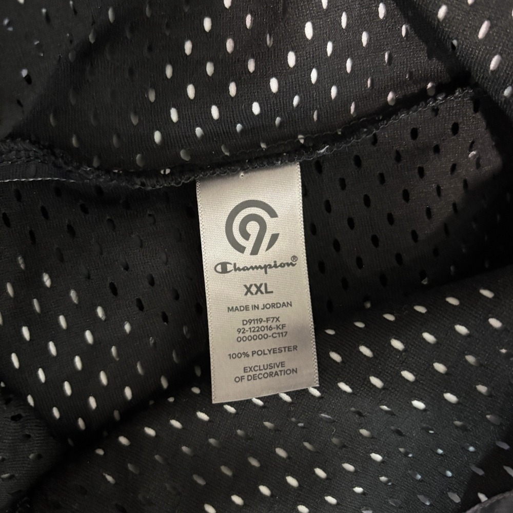 Champion Holographic Windbreaker Jacket Side Zip Vents‎ Funnel Neck Pockets 2XL - Picture 13 of 14